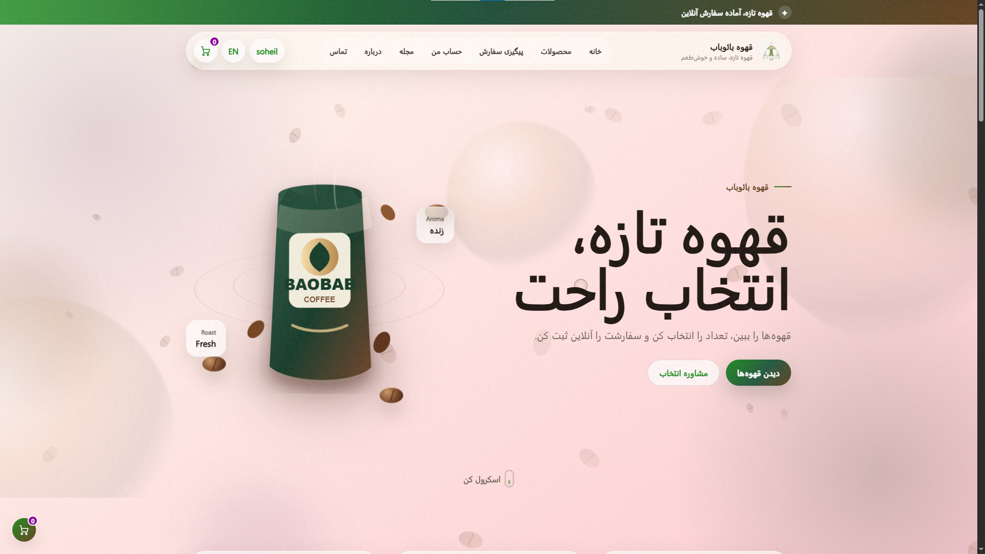 طراحی سایت فروشگاهی بائوباب با پنل مدریت اختصاصی